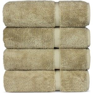 Luxury Premium Hotel & Spa Turkish Cotton 4-Piece Bath Towel Set (Driftwood)